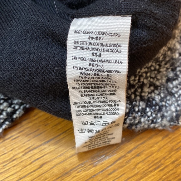 Free People Tweed Jacket Size M Oversized Cotton Wool Blend Black White NWT - Picture 8 of 13